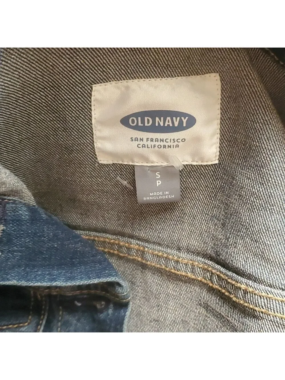 Old Navy jacket women’s Small sz S long Sleeve Denim Jean Trucker Blue Crop